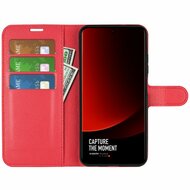 Xiaomi 13 Ultra Hoesje, MobyDefend Kunstleren Wallet Book Case (Sluiting Voorkant), Rood
