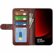 Xiaomi 13 Ultra Hoesje, MobyDefend Wallet Book Case (Sluiting Achterkant), Bruin