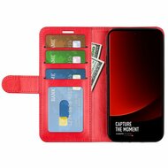 Xiaomi 13 Ultra Hoesje, MobyDefend Wallet Book Case (Sluiting Achterkant), Rood