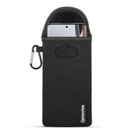 Hoesje voor Oppo Reno10 / Oppo Reno10 Pro, MobyDefend Neopreen Pouch Met Karabijnhaak, Insteekhoesje, Riemlus Hoesje, Zwart