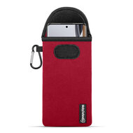 Hoesje voor Oppo Reno10 / Oppo Reno10 Pro, MobyDefend Neopreen Pouch Met Karabijnhaak, Insteekhoesje, Riemlus Hoesje, Rood