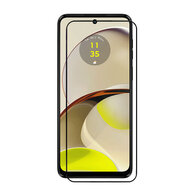 Motorola Moto G14 Screenprotector, MobyDefend Gehard Glas Screensaver, Zwarte Randen