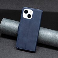 iPhone 15 Hoesje - MobyDefend Wallet Book Case Met Koord - Blauw
