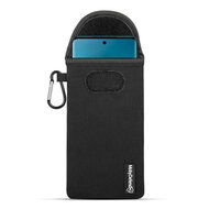 Hoesje voor Motorola Edge 40 Neo, MobyDefend Neopreen Pouch Met Karabijnhaak, Insteekhoesje, Riemlus Hoesje, Zwart