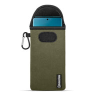 Hoesje voor Motorola Edge 40 Neo, MobyDefend Neopreen Pouch Met Karabijnhaak, Insteekhoesje, Riemlus Hoesje, Groen