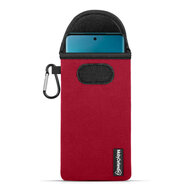 Hoesje voor Motorola Edge 40 Neo, MobyDefend Neopreen Pouch Met Karabijnhaak, Insteekhoesje, Riemlus Hoesje, Rood