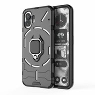 Nothing Phone (2) Hoesje - MobyDefend Dubbelgelaagde Pantsercase Met Standaard - Zwart