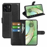 Motorola Edge 40 Hoesje, MobyDefend Kunstleren Wallet Book Case (Sluiting Voorkant), Zwart