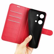 OnePlus Nord 3 Hoesje, MobyDefend Kunstleren Wallet Book Case (Sluiting Voorkant), Rood