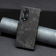 Oppo A78 (5G) Hoesje - MobyDefend Wallet Book Case Met Koord - Zwart