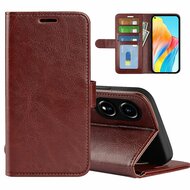 Oppo A78 (5G) Hoesje - MobyDefend Wallet Book Case (Sluiting Achterkant) - Bruin