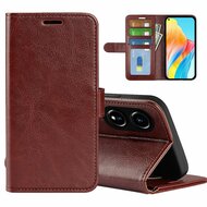 Oppo A78 (5G) Hoesje, MobyDefend Wallet Book Case (Sluiting Achterkant), Bruin