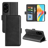 Oppo A78 (5G) Hoesje, MobyDefend Luxe Wallet Book Case (Sluiting Zijkant), Zwart