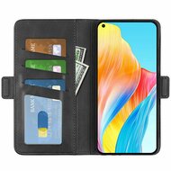 Oppo A78 (5G) Hoesje, MobyDefend Luxe Wallet Book Case (Sluiting Zijkant), Zwart