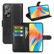 Oppo A98 Hoesje - MobyDefend Kunstleren Wallet Book Case (Sluiting Voorkant) - Zwart