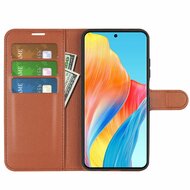 Oppo A98 Hoesje, MobyDefend Kunstleren Wallet Book Case (Sluiting Voorkant), Bruin