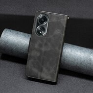 Oppo A98 Hoesje - MobyDefend Wallet Book Case Met Koord - Zwart