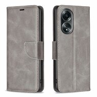 Oppo A98 Hoesje - MobyDefend Wallet Book Case Met Koord - Grijs