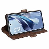 Oppo Reno10 / Reno10 Pro Hoesje - MobyDefend Luxe Wallet Book Case (Sluiting Zijkant) - Bruin