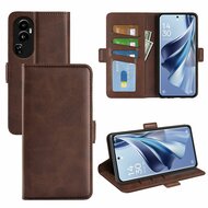 Oppo Reno10 / Reno10 Pro Hoesje, MobyDefend Luxe Wallet Book Case (Sluiting Zijkant), Bruin