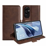 Oppo Reno10 / Reno10 Pro Hoesje - MobyDefend Luxe Wallet Book Case (Sluiting Zijkant) - Bruin