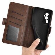Oppo Reno10 / Reno10 Pro Hoesje - MobyDefend Luxe Wallet Book Case (Sluiting Zijkant) - Bruin
