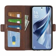 Oppo Reno10 / Reno10 Pro Hoesje, MobyDefend Luxe Wallet Book Case (Sluiting Zijkant), Bruin