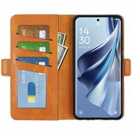 Oppo Reno10 / Reno10 Pro Hoesje, MobyDefend Luxe Wallet Book Case (Sluiting Zijkant), Lichtbruin