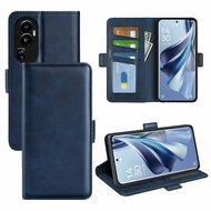 Oppo Reno10 / Reno10 Pro Hoesje - MobyDefend Luxe Wallet Book Case (Sluiting Zijkant) - Blauw