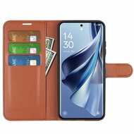 Oppo Reno10 / Reno10 Pro Hoesje, MobyDefend Kunstleren Wallet Book Case (Sluiting Voorkant), Bruin