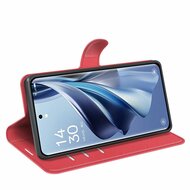 Oppo Reno10 / Reno10 Pro Hoesje, MobyDefend Kunstleren Wallet Book Case (Sluiting Voorkant), Rood