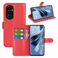 Oppo Reno10 / Reno10 Pro Hoesje, MobyDefend Kunstleren Wallet Book Case (Sluiting Voorkant), Rood