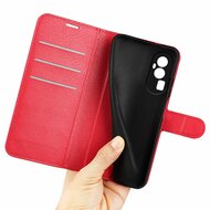 Oppo Reno10 / Reno10 Pro Hoesje - MobyDefend Kunstleren Wallet Book Case (Sluiting Voorkant) - Rood