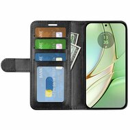 Motorola Edge 40 Hoesje, MobyDefend Wallet Book Case (Sluiting Achterkant), Zwart