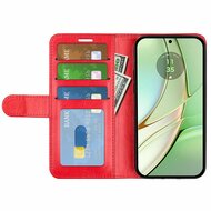 Motorola Edge 40 Hoesje, MobyDefend Wallet Book Case (Sluiting Achterkant), Rood