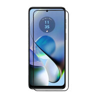 Motorola Moto G54 Screenprotector, MobyDefend Gehard Glas Screensaver, Zwarte Randen