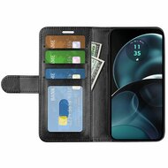 Motorola Moto G14 Hoesje, MobyDefend Wallet Book Case (Sluiting Achterkant), Zwart