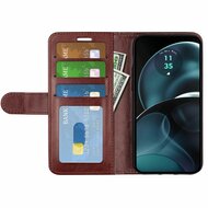 Motorola Moto G14 Hoesje - MobyDefend Wallet Book Case (Sluiting Achterkant) - Bruin