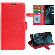 Motorola Moto G14 Hoesje, MobyDefend Wallet Book Case (Sluiting Achterkant), Rood