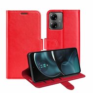 Motorola Moto G14 Hoesje, MobyDefend Wallet Book Case (Sluiting Achterkant), Rood