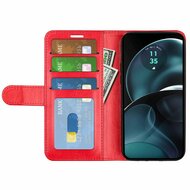 Motorola Moto G14 Hoesje, MobyDefend Wallet Book Case (Sluiting Achterkant), Rood