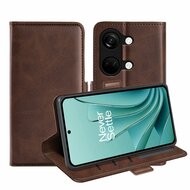 OnePlus Nord 3 Hoesje, MobyDefend Luxe Wallet Book Case (Sluiting Zijkant), Bruin