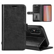 Sony Xperia 5 V Hoesje - MobyDefend Wallet Book Case (Sluiting Achterkant) - Zwart