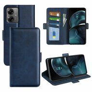 Motorola Moto G14 Hoesje, MobyDefend Luxe Wallet Book Case (Sluiting Zijkant), Blauw