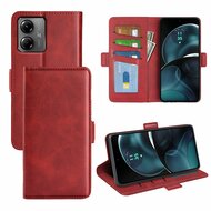 Motorola Moto G14 Hoesje, MobyDefend Luxe Wallet Book Case (Sluiting Zijkant), Rood