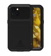 iPhone 15 Hoes - Love Mei Metalen Case - Extreme Protection - Zwart