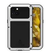 iPhone 15 Hoes, Love Mei, Metalen Extreme Protection Case, Zilvergrijs