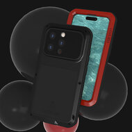 iPhone 15 Pro Hoes - Love Mei Metalen Case - Extreme Protection - Zwart
