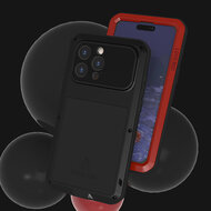 iPhone 15 Pro Max Hoes - Love Mei Metalen Case - Extreme Protection - Zwart