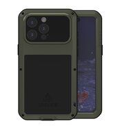 iPhone 15 Pro Max Hoes - Love Mei Metalen Case - Extreme Protection - Groen